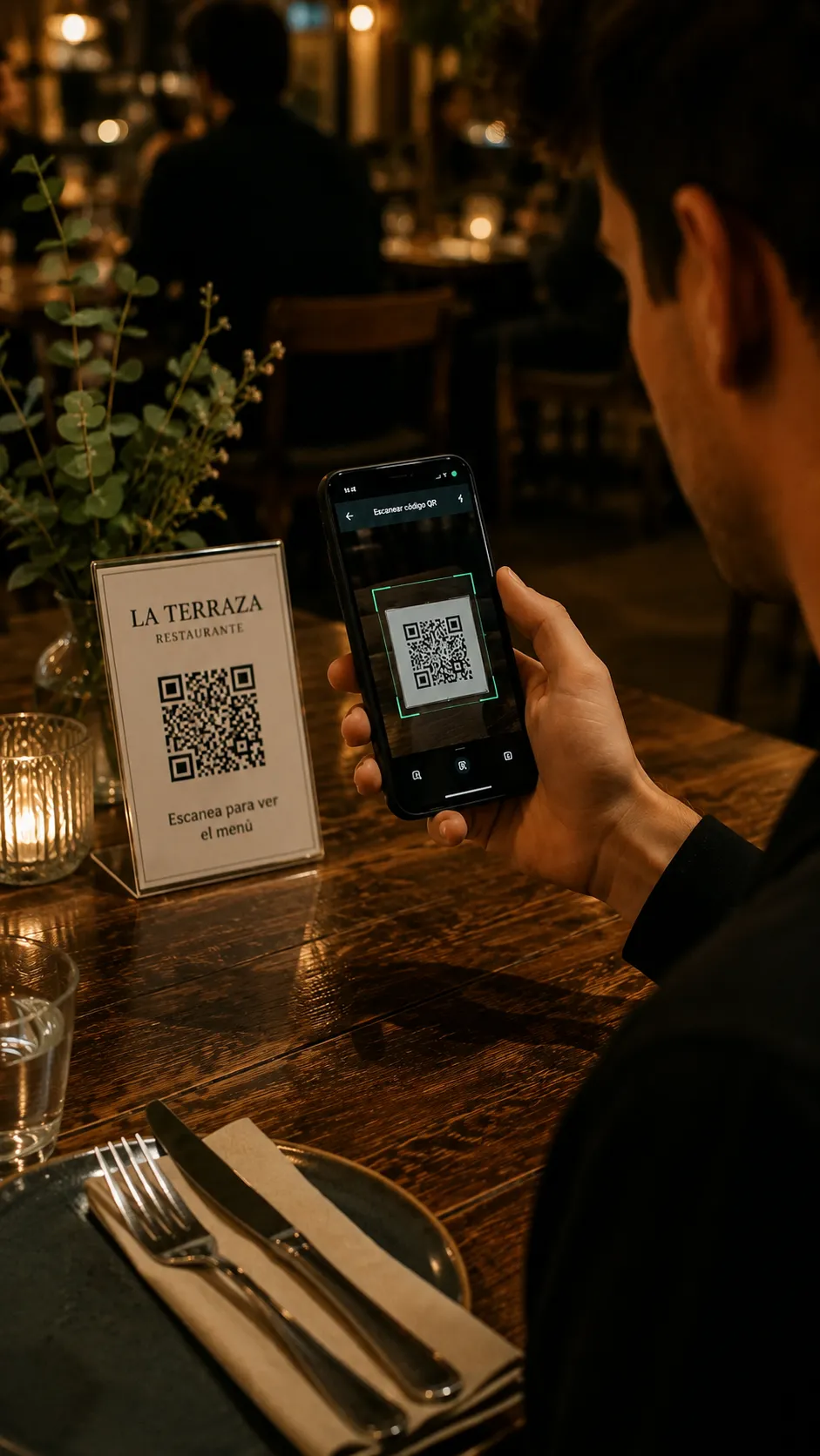 El cliente escanea el QR de la mesa